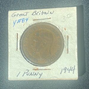 1944 Great Britain 1 Penny Coin